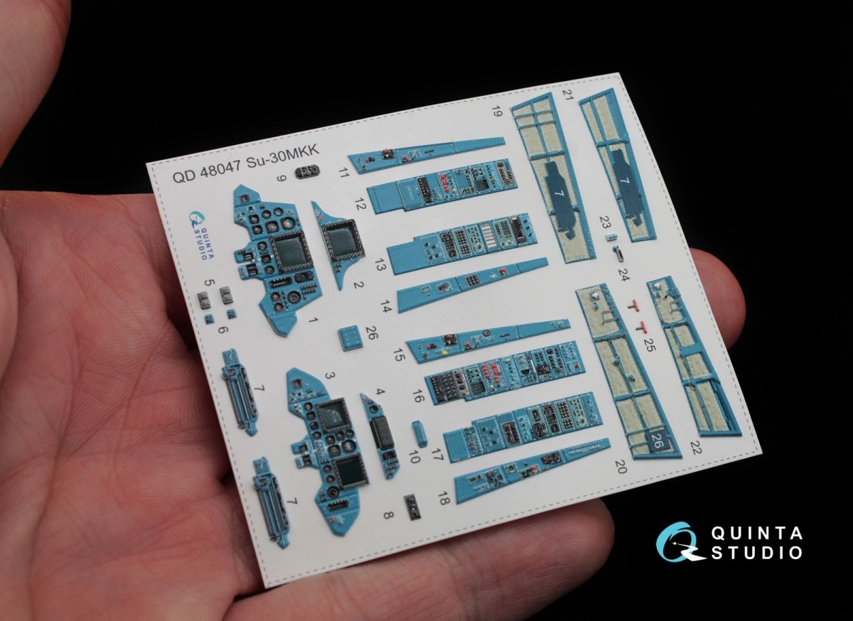 Quinta Studio QD48047 Su-30MKK 3D-Printed &amp;amp; colored Interior on decal paper (for HobbyBoss kit) 1/48 – immagine 3