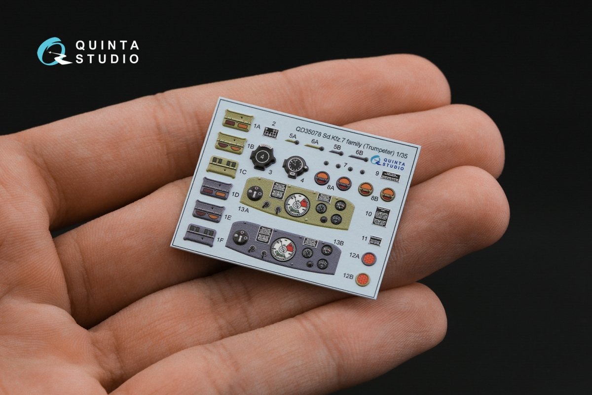 Quinta Studio QD35078 Sd.Kfz.7 family 3D-Printed &amp;amp; colored Interior on decal paper (Trumpeter) 1/35 – imagen 6