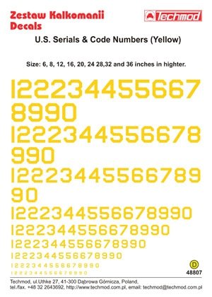 Techmod 48807 - US Serial &amp;amp; Code Numbers (1/48) – obrázek 2