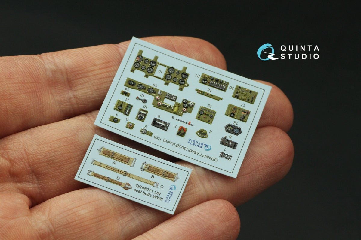 Quinta Studio QD48477 A6M3 Zero 3D-Printed colored Interior on decal paper (Eduard) 1/48 – obrázek 3