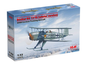 ICM 32029 Bücker Bü 131D (winter version) WWII German Training Aircraft 1/48