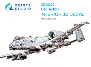 Quinta Studio QD48323 A-10C 3D-Printed &amp;amp; colored Interior on decal paper (Academy) 1/48