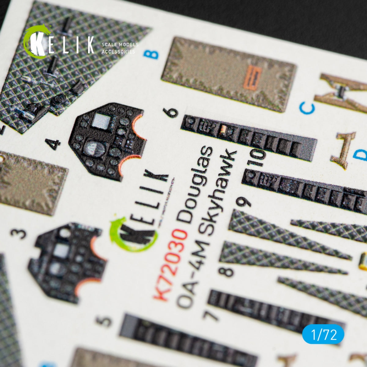 KELIK K72030 OA-4M &amp;quot;SKYHAWK&amp;quot; INTERIOR 3D DECALS FOR FUJIMI/HOBBY 2000 KIT 1/72 – imagen 2