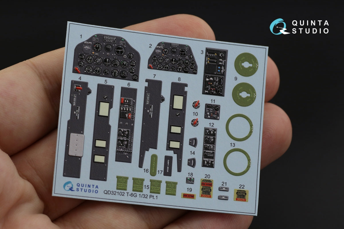 Quinta Studio QD32102 T-6G 3D-Printed colored Interior on decal paper (Kitty Hawk) 1/32 – immagine 4