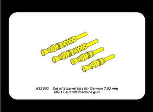Aber A32003 Set of 4 barrels tips for German 7.92 mm MG 17 aircraft machine guns (1/32) – image 4