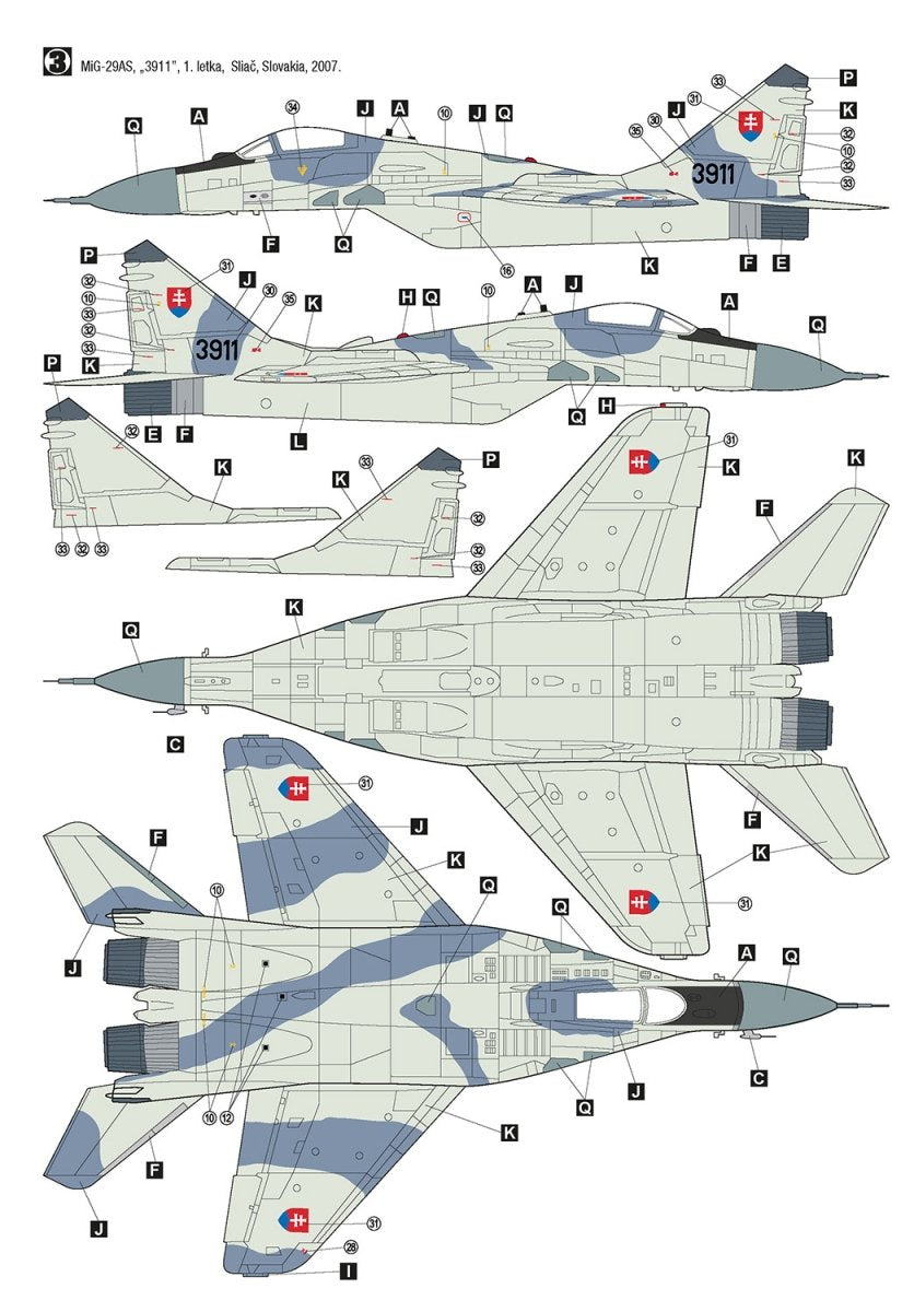 Hobby 2000 48024 MiG-29 Czech &amp;amp; Slovak Air Force ( ACADEMY + CARTOGRAF + MASK ) 1/48 – obrázek 4