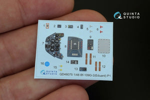 Quinta Studio QD48075 Bf-109G-2 3D-Printed &amp;amp; colored Interior on decal paper (for Eduard kit) 1/48 – immagine 2