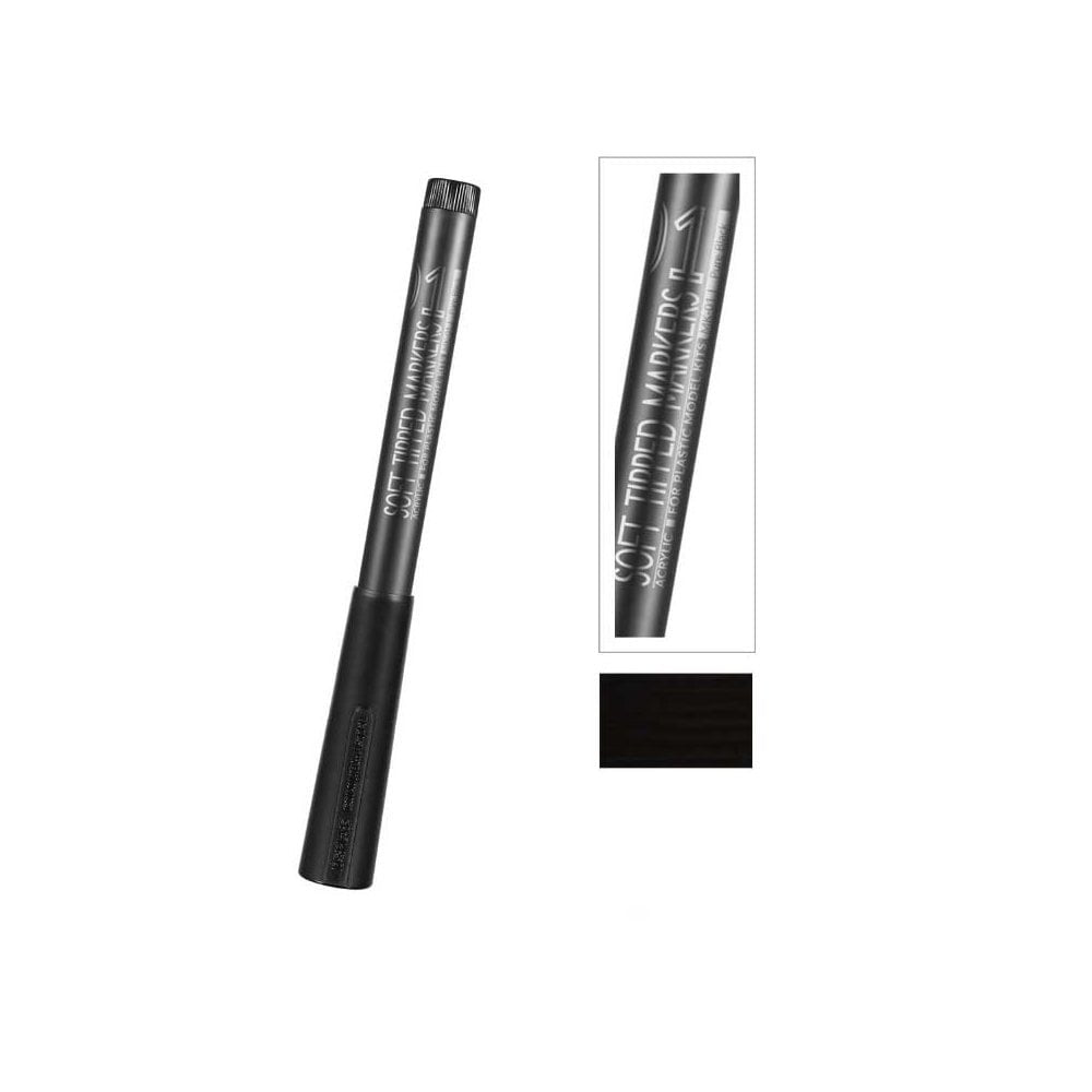 Stylo marqueur à pointe souple noir pur DSPIAE MK-01