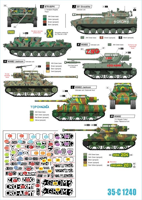 Star Decals 35-C1240 2S1 Gvozdika, M-84 MBT, BTR-50PU, ZSU-57-2 SPAAG, M36B1 and M36B2 1/35 – image 2