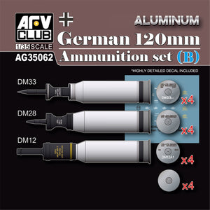 AFV Club AG35062 German 120mm Ammunition set (B) (Aluminum) 1/35