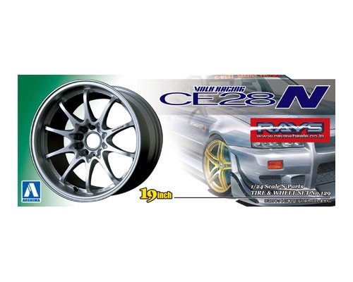 Aoshima 01002 Rims + Tires Volk R Ce28N Tit.S 1/24