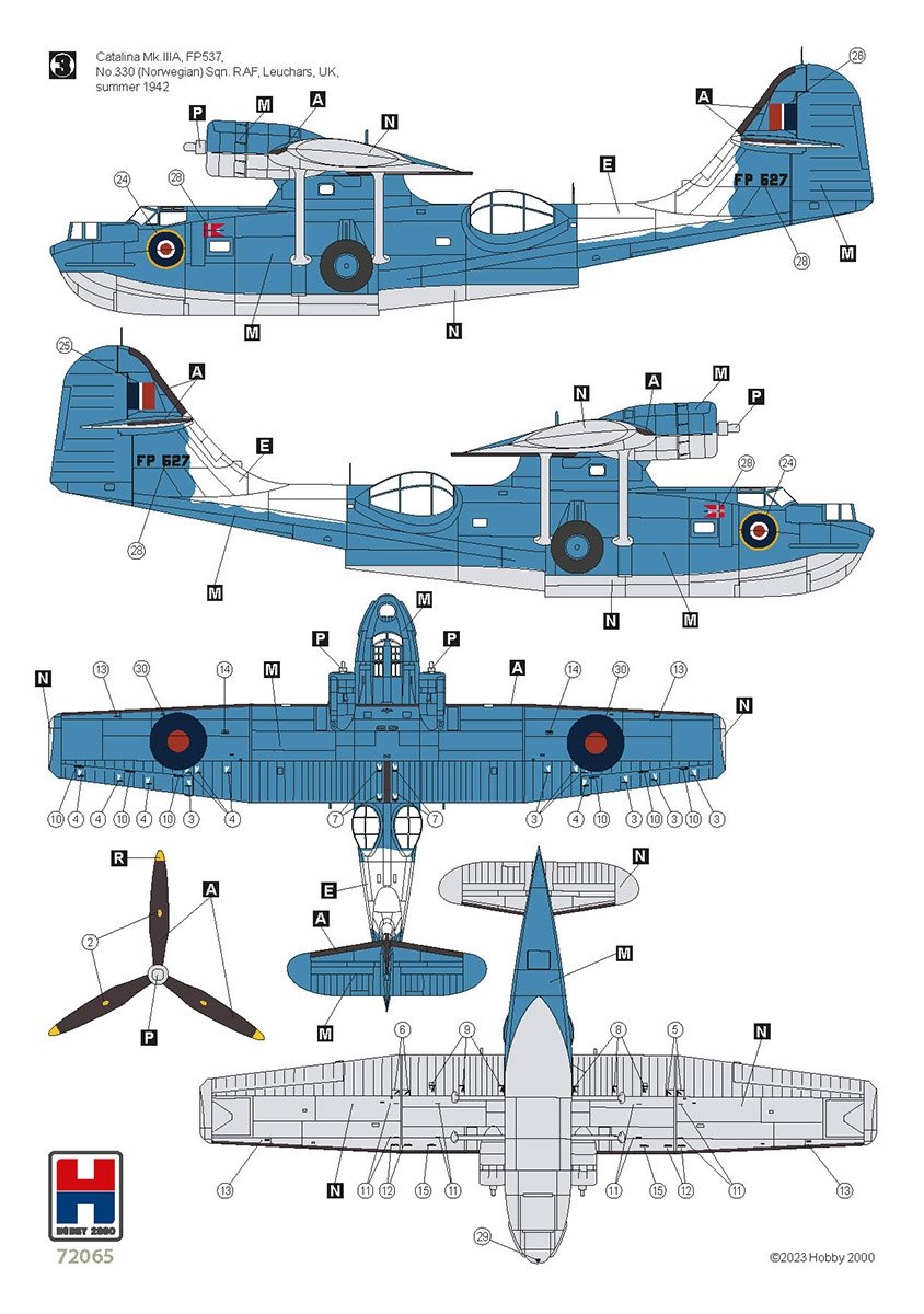 Hobby 2000 72065 Consolidated PBY-5A Catalina ETO (Academy + CARTOGRAF + MASKS) 1/72 – obrázek 5