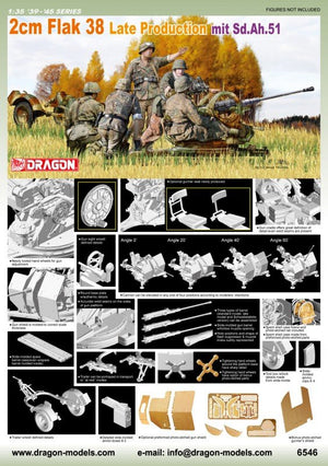 Dragon 6546 2cm Flak 38 Late Production with Sd.Ah.51 (1/35)