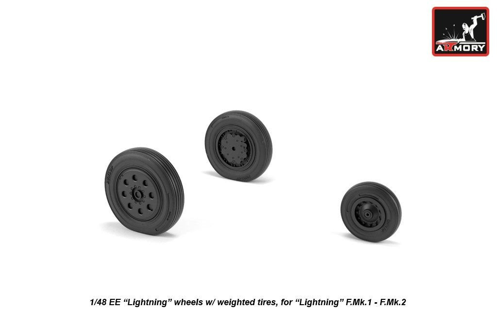 Roues Armory Models AW48407 EE Lightning avec pneus lestés, échelle 1/48 (début)