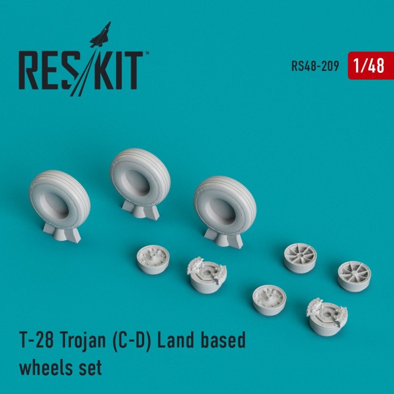 RESKIT RS48-0209 T-28 Trojan (CD) Land based wheels set 1/48