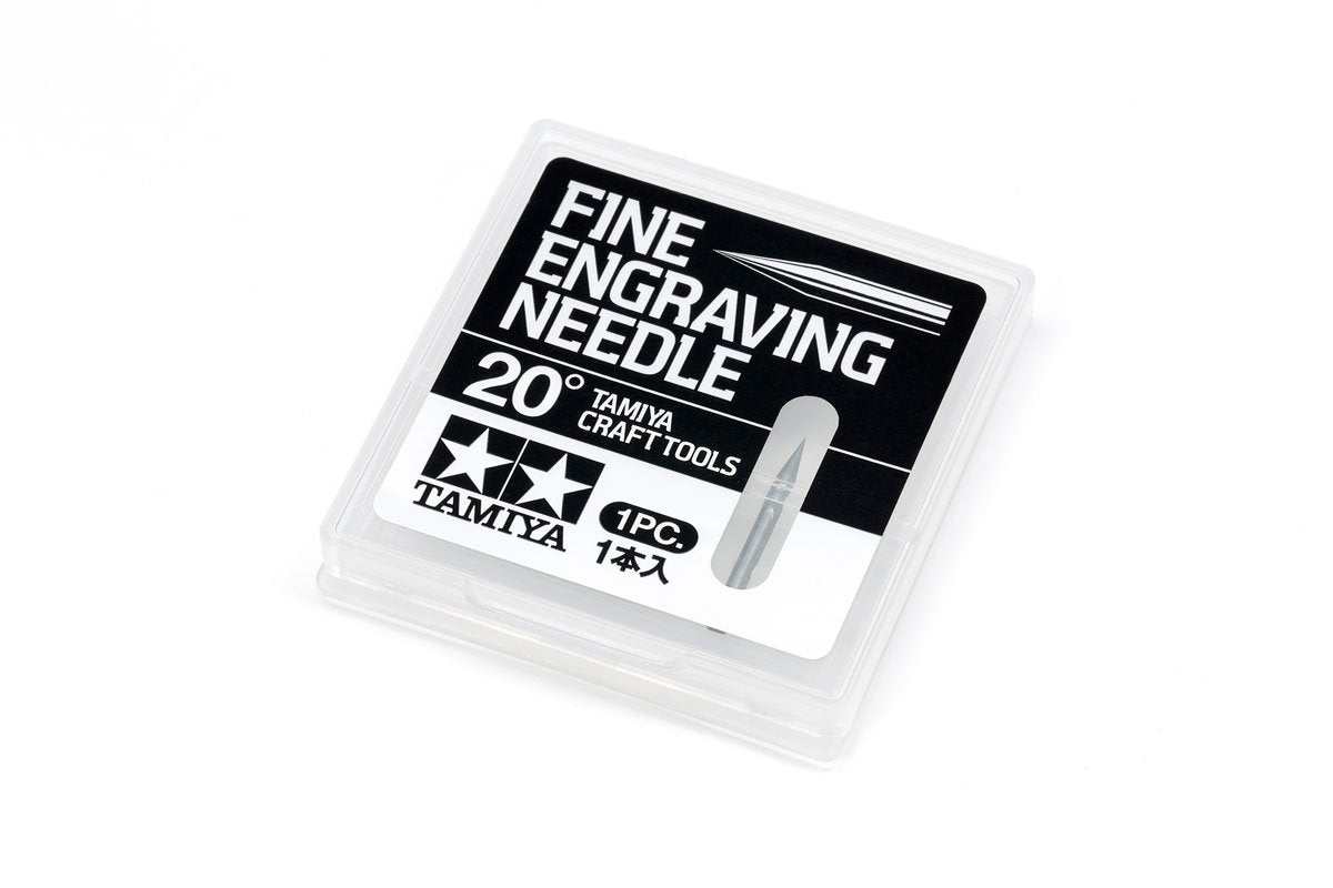 Aiguille à gravure fine Tamiya 74148, angle de 20°