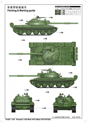 Trumpeter 01552 Russian T-62 Mod.1975 Mod.1972+KTD2 – Bild 5