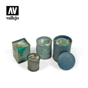 Vallejo SC213 Diorama Accessories Assorted Garbage Bins #2 1/35