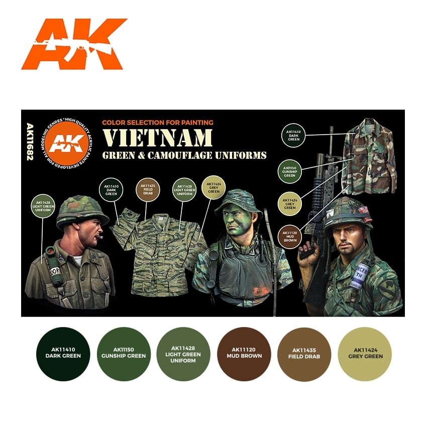 AK Interactive AK11682 VIETNAM GREEN &amp;amp; CAMOUFLAGE UNIFORMS – zdjęcie 2