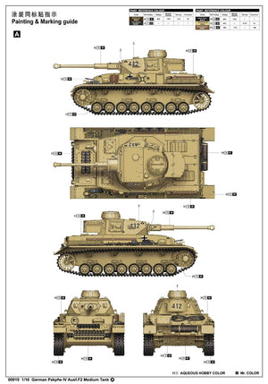 Trumpeter 00919 German Pzkpfw IV Ausf.F2 Medium 1/16 – obrázek 3
