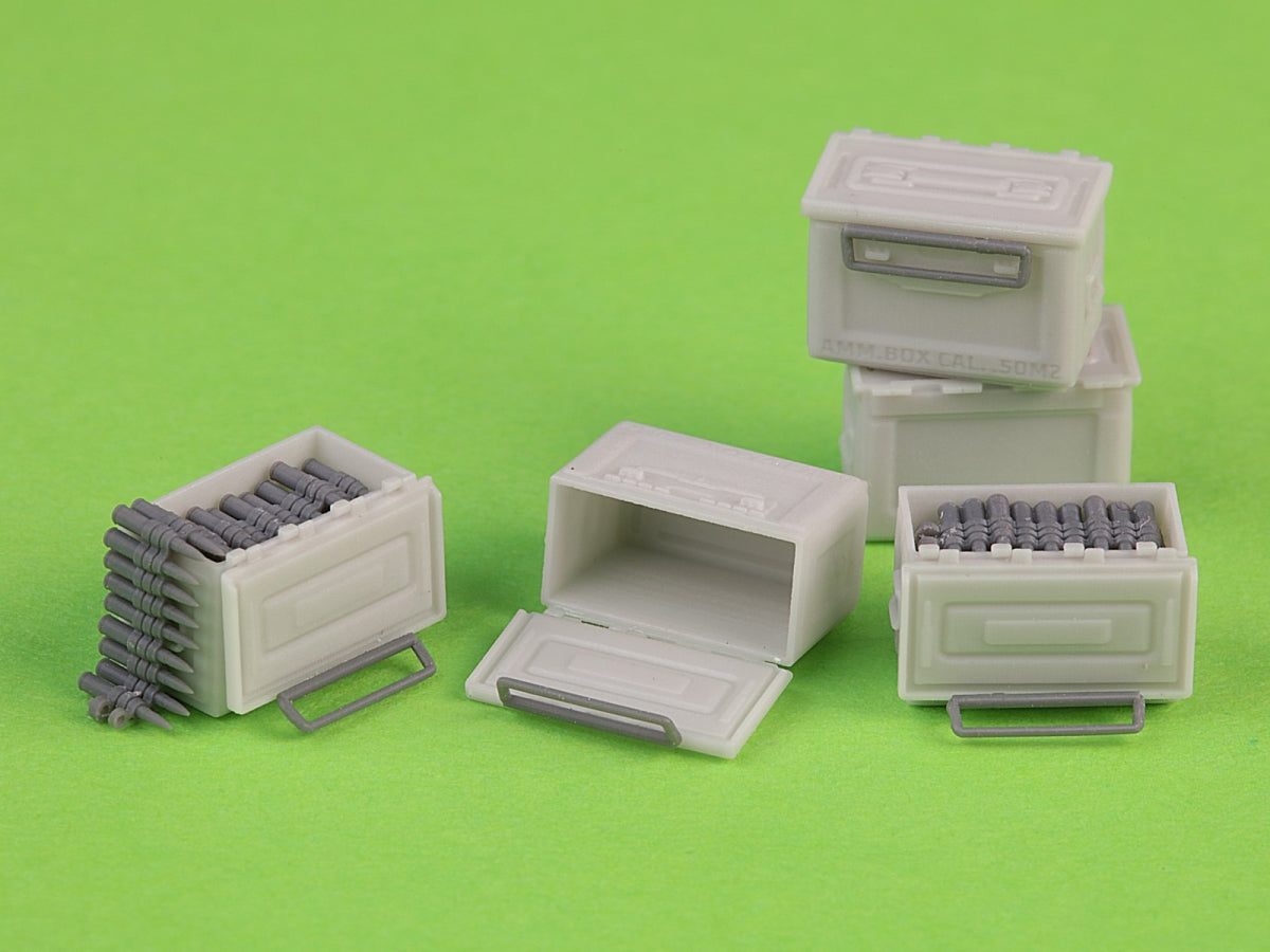 Master GM-35-067 M2 Ammo Boxes for Browning M2 .50 Rifle - Used in WWII (6 pcs.) - OPEN 1/35 – image 9