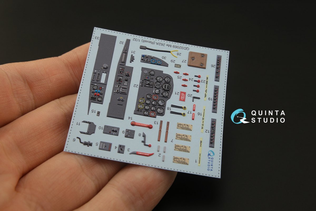Quinta Studio QD32069 Me 262A 3D-Printed &amp;amp; colored Interior on decal paper (Revell) 1/32 – image 9