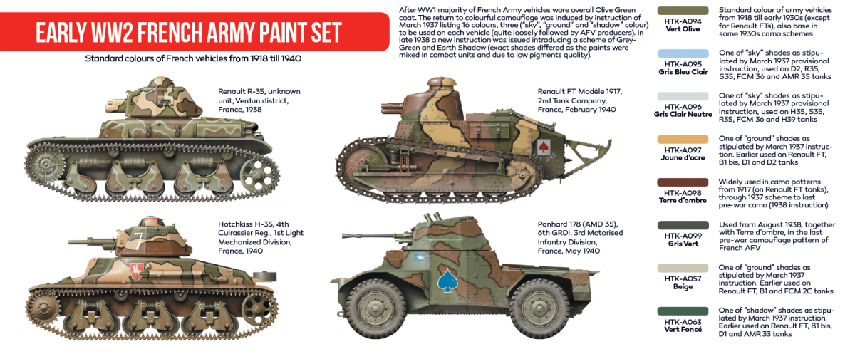 Hataka HTK-AS21 Early WW2 French Army paint set (8x17ml) – immagine 2