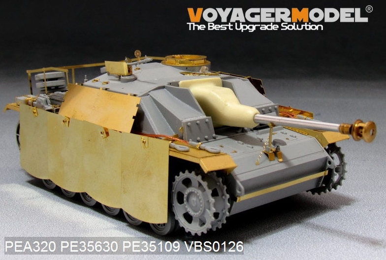 Voyager Model PEA320 WWII German StuG.III Ausf.G Final version Pivot-Mounting Swinging Type Hull Side Armor Skirts (For DRAGON) 1/35 – obrázek 5