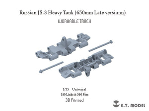 ET Model P35-051 Russian JS-3 Heavy Tank 650mm Late version Workable Track ( 3D Printed ) 1/35