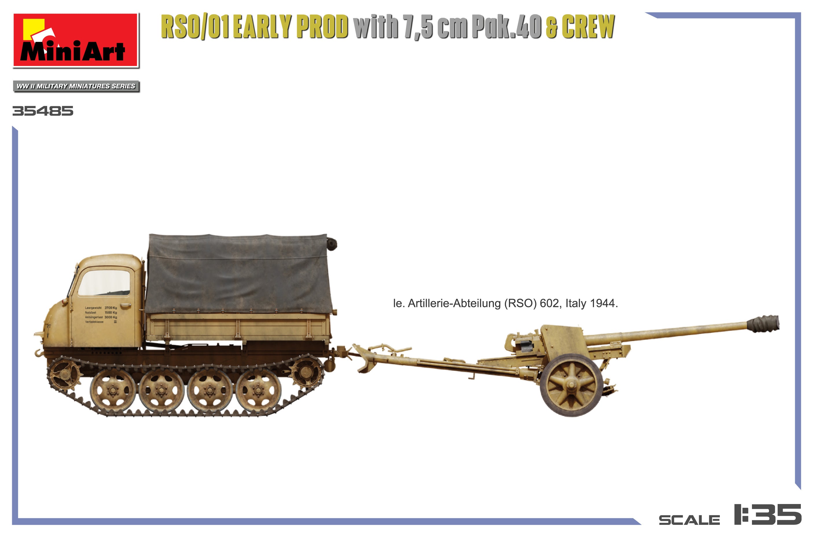 MiniArt 35485 RSO/01 Early Prod. with 7.5 cm Pak.40 &amp;amp; Crew 1/35 – immagine 4