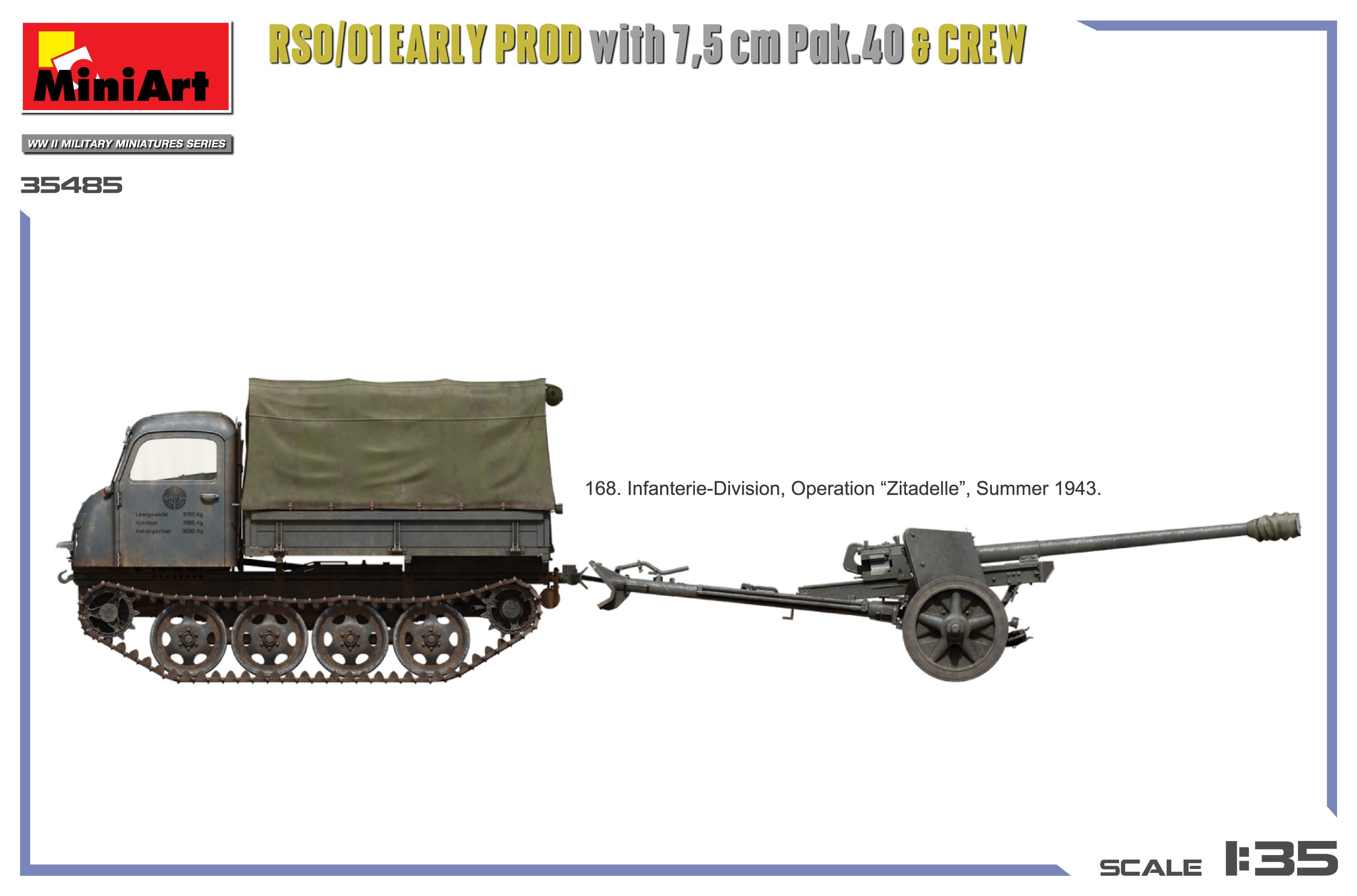 MiniArt 35485 RSO/01 Early Prod. with 7.5 cm Pak.40 &amp;amp; Crew 1/35 – immagine 3