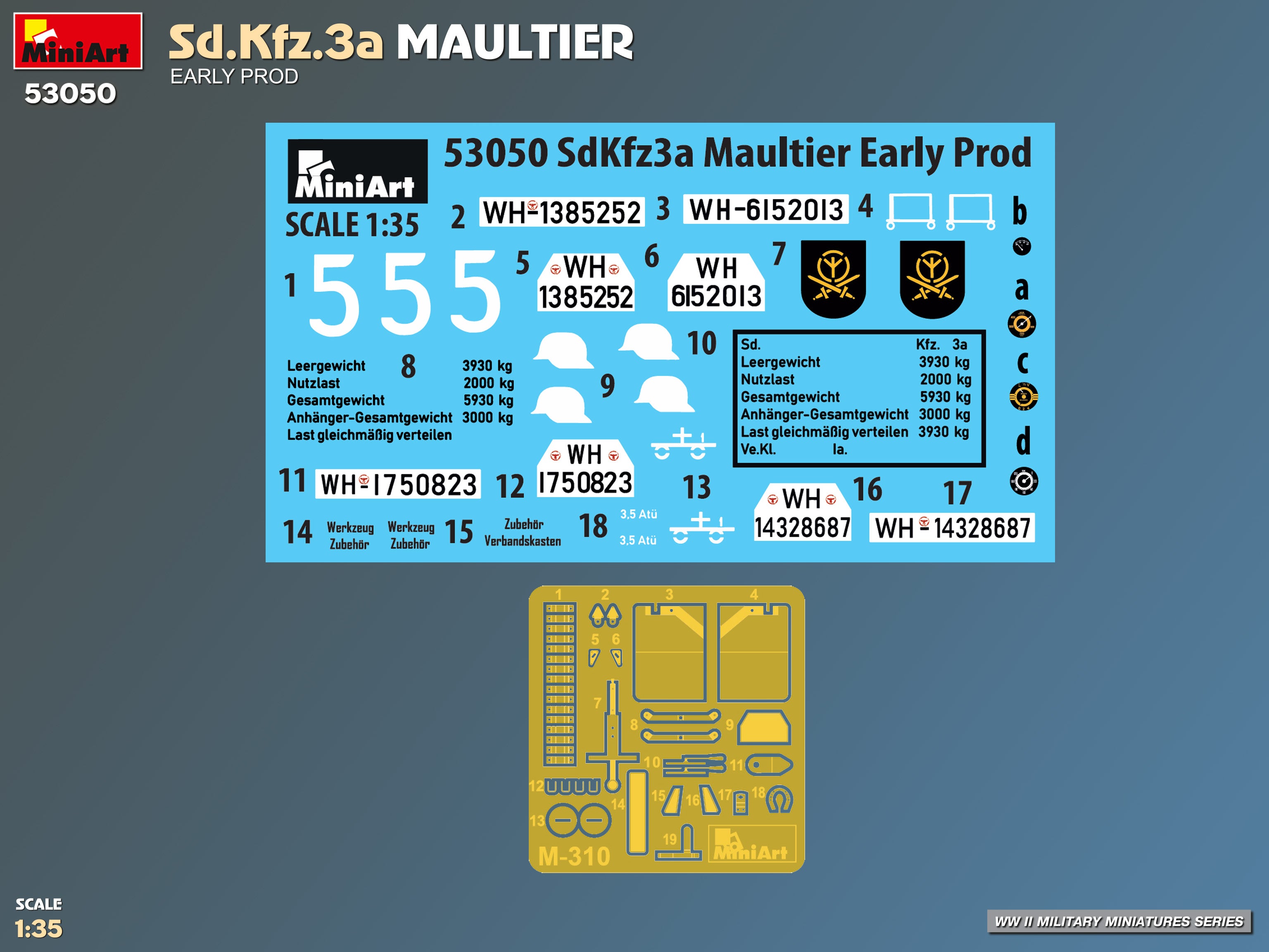 53050 Sd.Kfz.3a Maultier. Early Prod 1/35 – obrázek 2