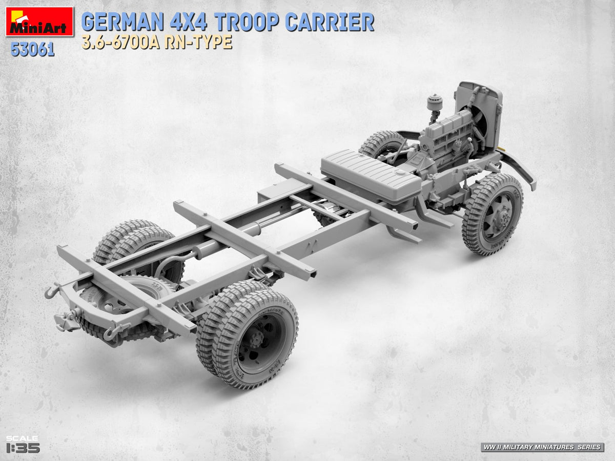MiniArt 53061 GERMAN 4X4 TROOP CARRIER 3.6-6700A RN-TYPE 1/35 – immagine 7