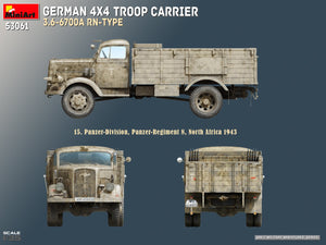 MiniArt 53061 GERMAN 4X4 TROOP CARRIER 3.6-6700A RN-TYPE 1/35 – immagine 13