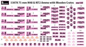 MiniArt 53078 75 mm M48 &amp;amp; M72 Ammo w/Wooden Crates 1/35 – imagen 4