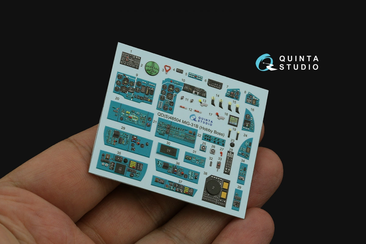 Quinta Studio QD48504 MiG-31B 3D-Printed &amp;amp; colored Interior on decal paper (Hobby Boss) 1/48 – obrázek 4