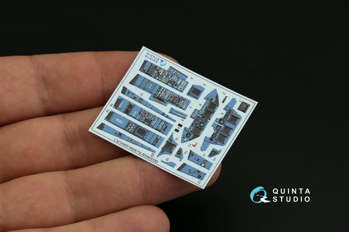 Quinta Studio QDS-48320 Su-30SM 3D-Printed &amp;amp; colored Interior on decal paper (GWH) (Small version) 1/48 – image 5
