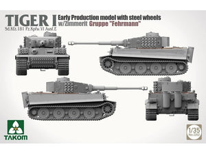 Takom 2202 Tiger I Sd.Kfz.181 Pz.Kpfw.VI Ausf.E - Early-Production Model With Steel Wheels And Zimmerit, Gruppe &amp;#39;Fehrmann&amp;#39; 1/35 – image 6