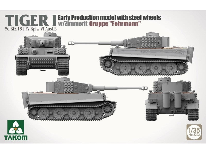 Takom 2202 Tiger I Sd.Kfz.181 Pz.Kpfw.VI Ausf.E - Early-Production Model With Steel Wheels And Zimmerit, Gruppe &amp;#39;Fehrmann&amp;#39; 1/35 – image 6