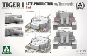 Takom 2199 Tiger I Late Production w/zimmerit Sd.Kfz. 181 Pz.Kpfw. VI Ausf. E (Late/Late Command) 1/35 – image 3