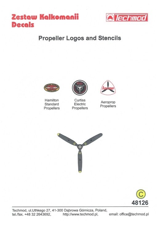 Techmod 48126 Propeller Stencils 1/48 – Bild 2