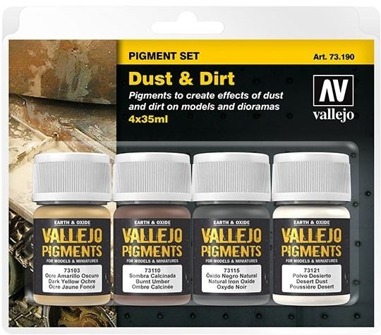 Coffret de pigments Vallejo 73190 Poussière et saleté 4 x 35 ml 