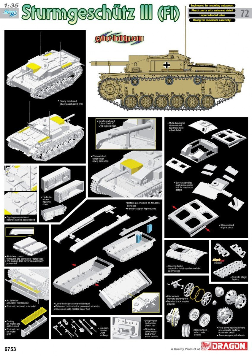 Cyber Hobby 6753 Sturmgeschutz III FI 1/35