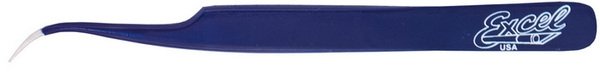 Pince à épiler à pointe biseautée Excel Hobby Tools 30423 (bleue)