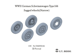 ET Model P35-135 WWII German Schwimmwagen Type166 Sagged wheels Narrow For TAMIYA Kit 1/35