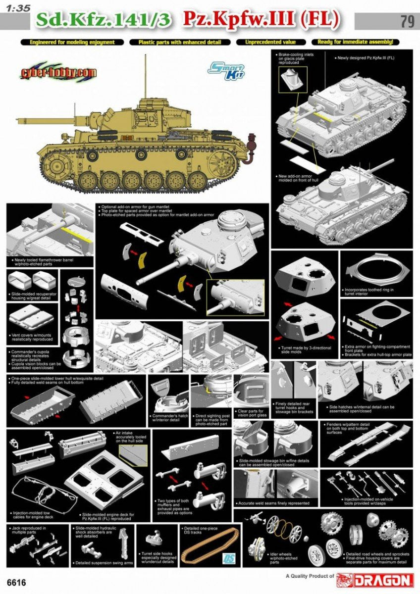 Cyber Hobby 6616 Sd.Kfz.141/3 Pz.Kpfw.III (FL) 1/35 – Bild 3