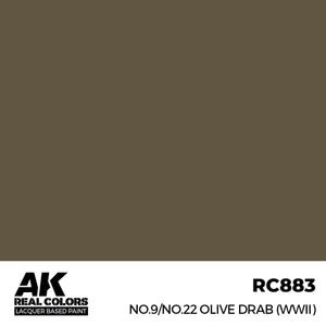AK Interactive RC883 No.9/No.22 Olive Drab (WWII) 17 ml