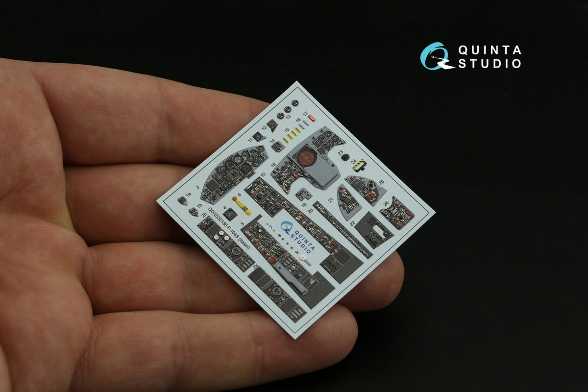 Quinta Studio QD32180 F-104S 3D-Printed colored Interior on decal paper (Italeri) 1/32 – obrázek 5