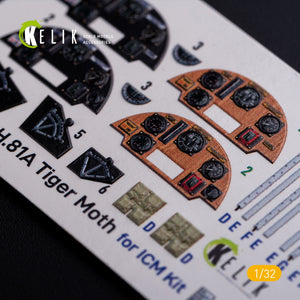 KELIK K32021 DH.81A Tiger Moth - Interior 3D Decal for ICM kit 1/32 – image 6