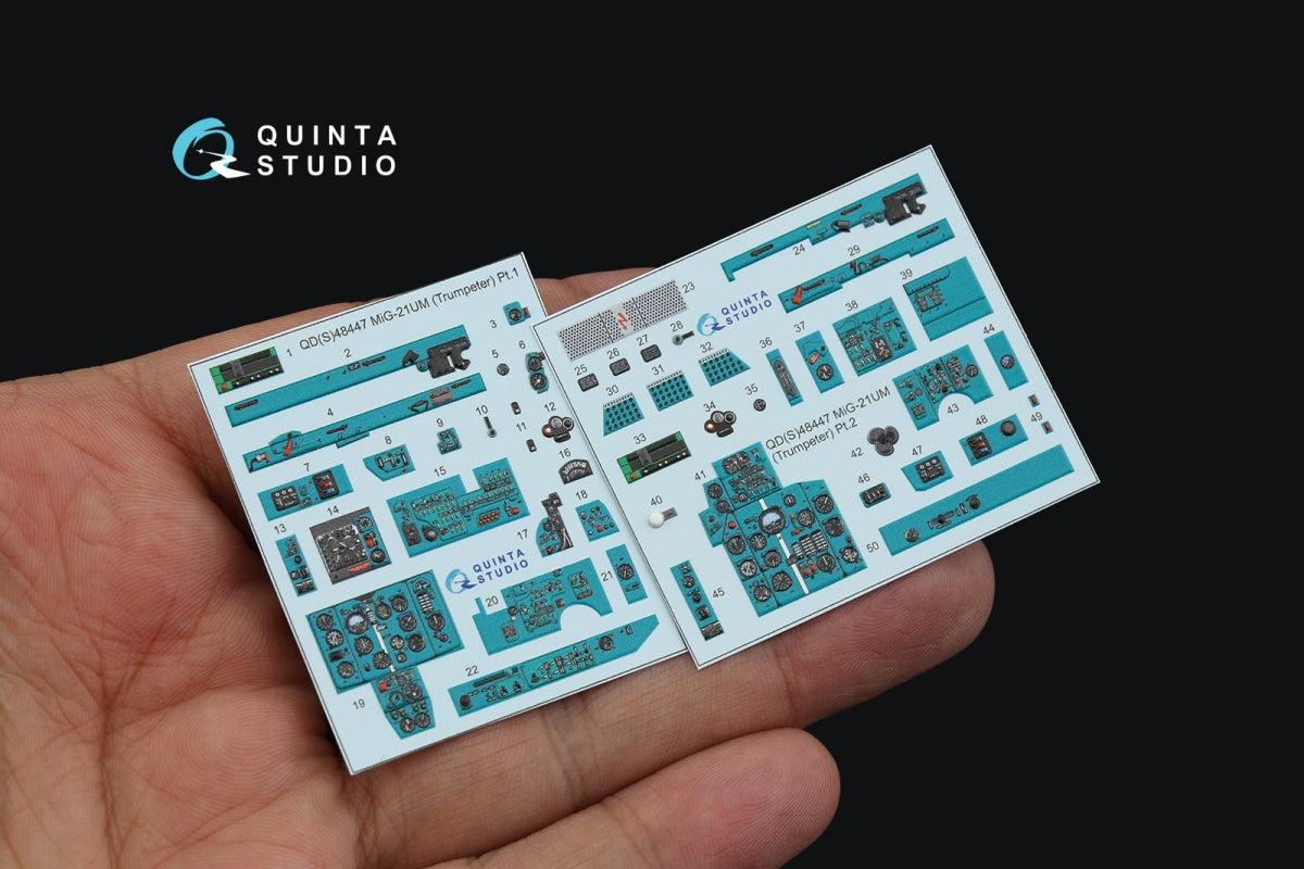 Quinta Studio QDS-48447 MiG-21UM 3D-Printed colored Interior on decal paper (Trumpeter) (Small version) 1/48 – image 3